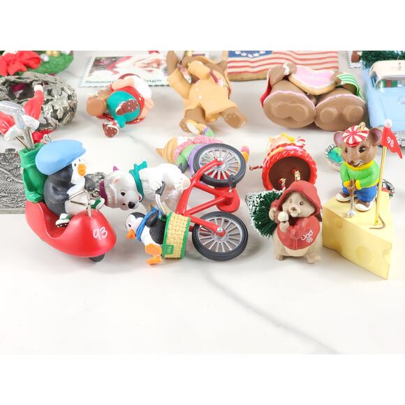 Hallmark Tree Christmas Ornament Lot x30 Figurine Holiday Decor Resin Pewter - Picture 14 of 16